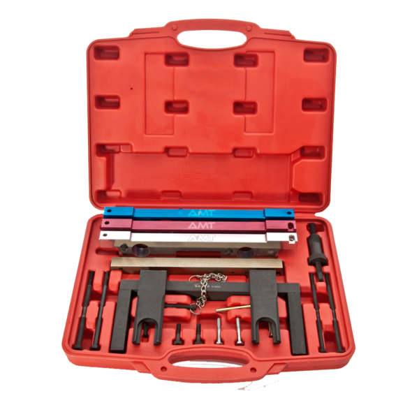 BMW Timing Tool Set AMT-B1080  (N51, N52, N53, N54, N55) - Comprehensive Engine Timing Kit for Camshaft and Variable Camshaft Timing Unit Installation and Removal - Precision Tools for BMW N51, N52, N53, N54, N55 Engines - Professional Grade Automotive Tool Set for Accurate Timing Adjustments and Maintenance - Must-Have Tool for BMW Enthusiasts and Professional Mechanics